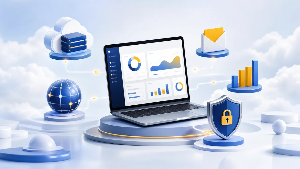 A secure cloud dashboard connecting business services and reports
